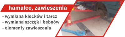baner informujący o serwisie układów hamulcowych oraz zawieszenia podwozi samochodowych częstochowa